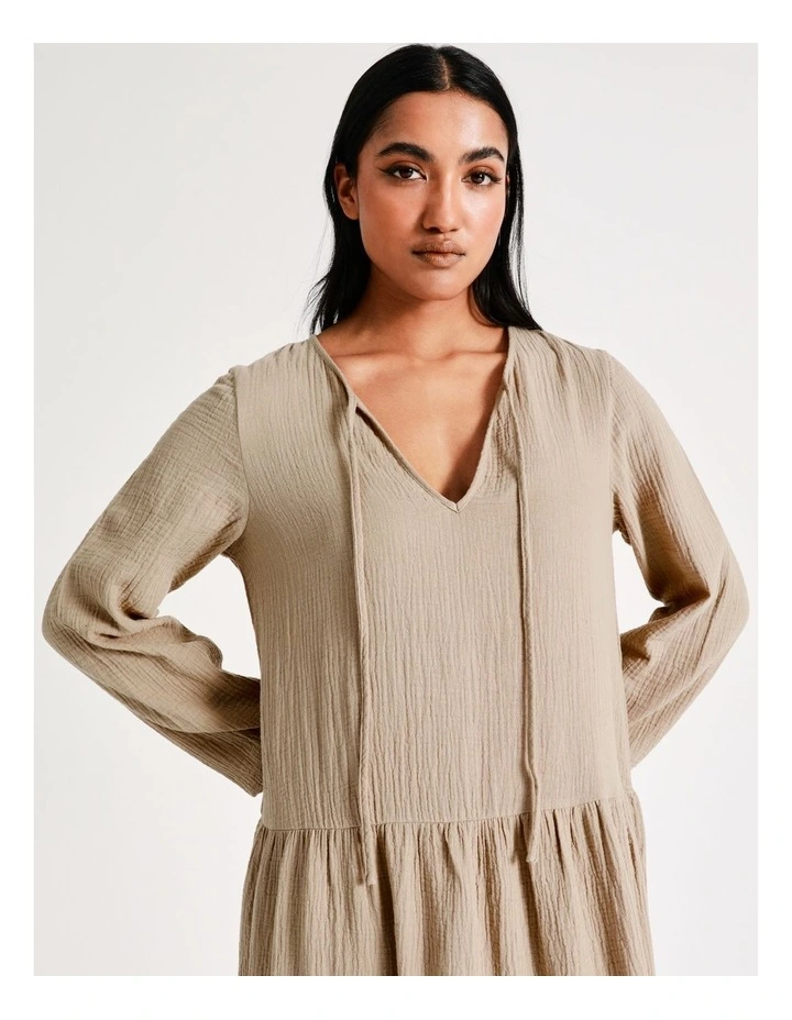 Best deal β€οΈ Vero Moda Natalie Long Sleeve Cotton π Dress In Silver Mink π― 4 Best deal β€οΈ Vero Moda Natalie Long Sleeve Cotton π Dress In Silver Mink π― - Image 2