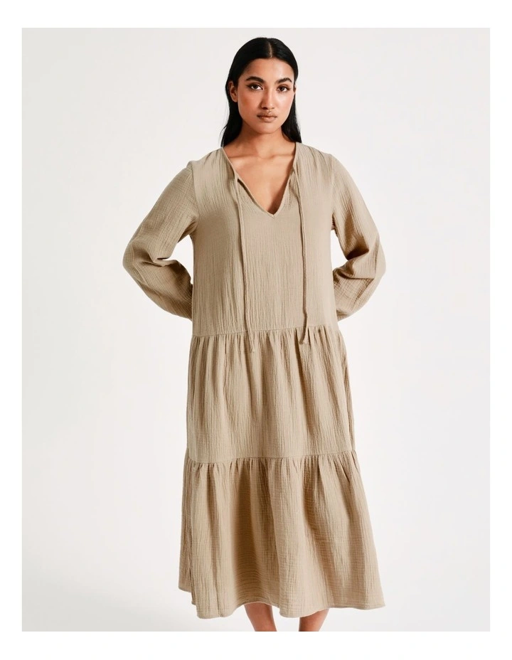 Best deal β€οΈ Vero Moda Natalie Long Sleeve Cotton π Dress In Silver Mink π― 5 Best deal β€οΈ Vero Moda Natalie Long Sleeve Cotton π Dress In Silver Mink π― - Image 3