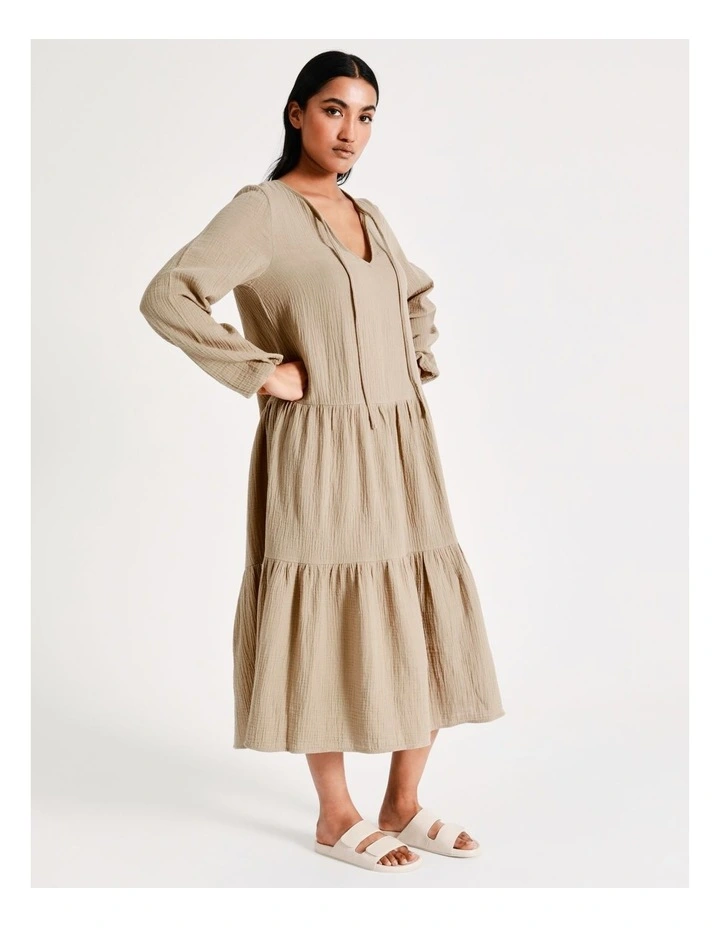 Best deal β€οΈ Vero Moda Natalie Long Sleeve Cotton π Dress In Silver Mink π― 7 Best deal β€οΈ Vero Moda Natalie Long Sleeve Cotton π Dress In Silver Mink π― - Image 5