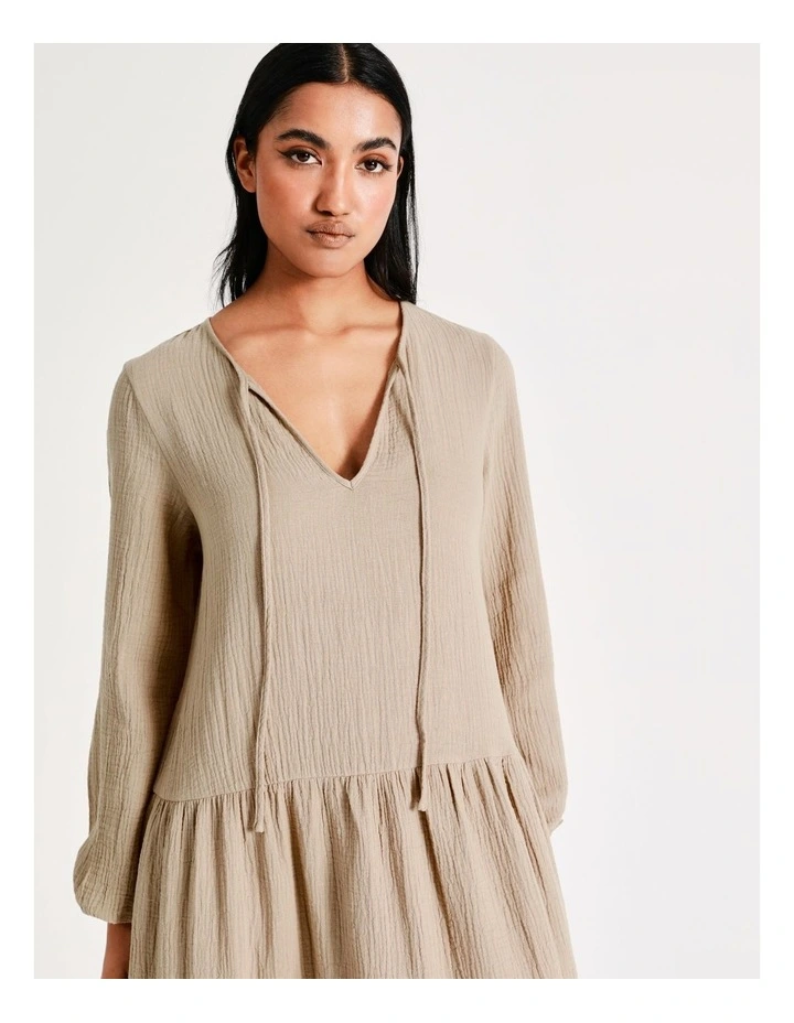 Best deal β€οΈ Vero Moda Natalie Long Sleeve Cotton π Dress In Silver Mink π― 8 Best deal β€οΈ Vero Moda Natalie Long Sleeve Cotton π Dress In Silver Mink π― - Image 6