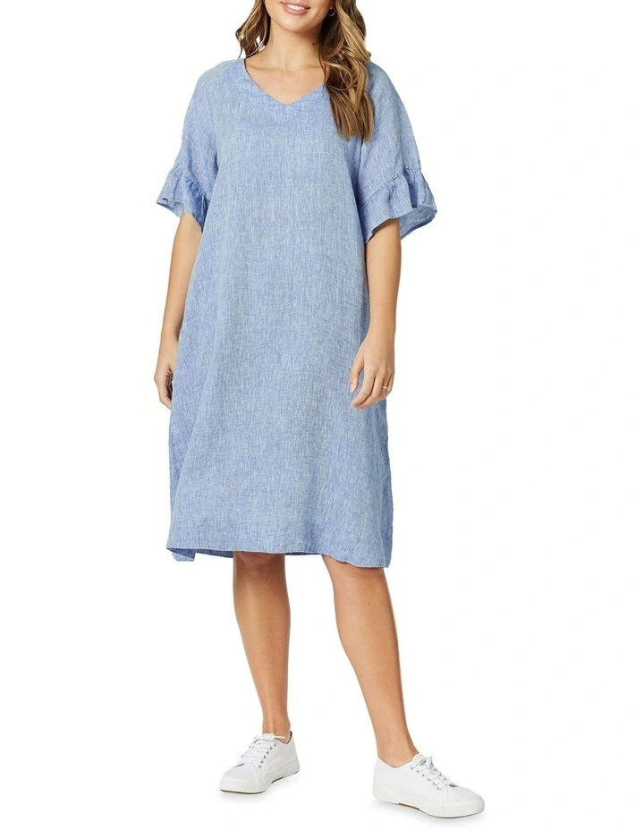 Top 10 β€οΈ Hammock & Vine Linen Frilled Sleeve V Neck π Dress In Denim π€© 3 Top 10 β€οΈ Hammock & Vine Linen Frilled Sleeve V Neck π Dress In Denim π€©