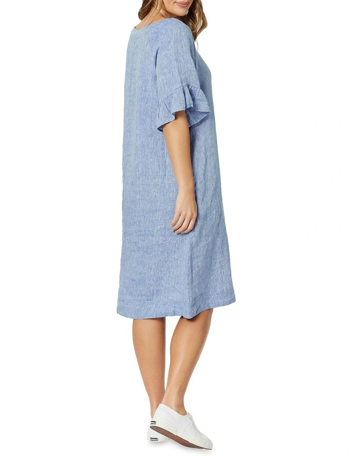Top 10 β€οΈ Hammock & Vine Linen Frilled Sleeve V Neck π Dress In Denim π€© 5 Top 10 β€οΈ Hammock & Vine Linen Frilled Sleeve V Neck π Dress In Denim π€© - Image 3