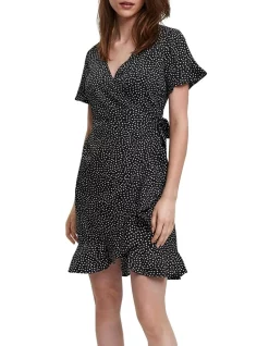 Best reviews of 👍 Vero Moda Henna Frill Wrap 👗 Dress Black ⭐