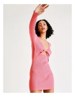 Wholesale 💯 Miss Shop Long Sleeve Twist Back Knit Mini 👗 Dress In Pink ✨ -Sweetheart Sales Store unnamed file 87