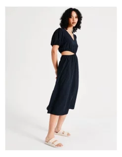 Budget π Vero Moda Olga Short Sleeve Calf π Dress In Navy Blazer β