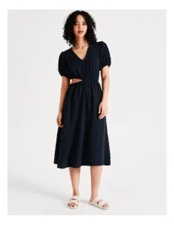 Budget 🌟 Vero Moda Olga Short Sleeve Calf 👗 Dress In Navy Blazer ⭐ -Sweetheart Sales Store unnamed file 914