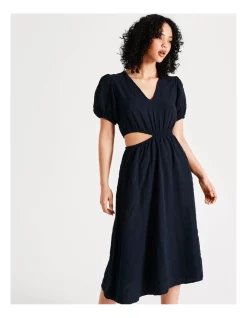 Budget 🌟 Vero Moda Olga Short Sleeve Calf 👗 Dress In Navy Blazer ⭐ -Sweetheart Sales Store unnamed file 915