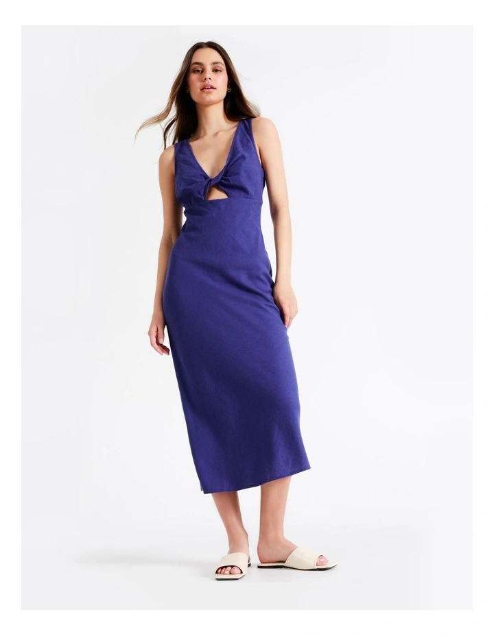 Discount π― Miss Shop Linen Knot Detail Midi π Dress In Indigo β¨ 3 Discount π― Miss Shop Linen Knot Detail Midi π Dress In Indigo β¨