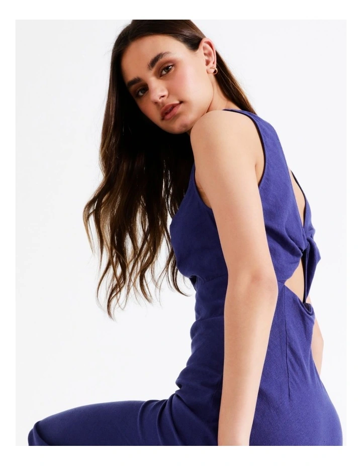 Discount π― Miss Shop Linen Knot Detail Midi π Dress In Indigo β¨ 6 Discount π― Miss Shop Linen Knot Detail Midi π Dress In Indigo β¨ - Image 4