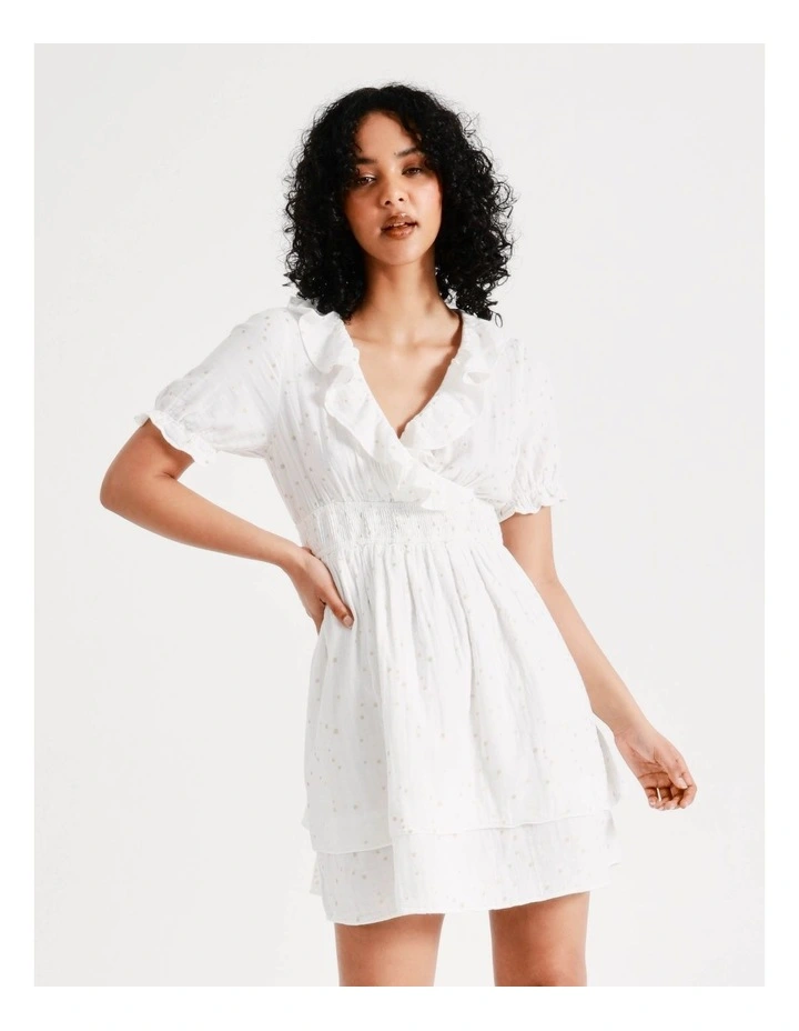 Hot Sale π₯ Vero Moda Lara Short Sleeve Cotton π Dress In Snow White Gold Dots β 8 Hot Sale π₯ Vero Moda Lara Short Sleeve Cotton π Dress In Snow White Gold Dots β - Image 6