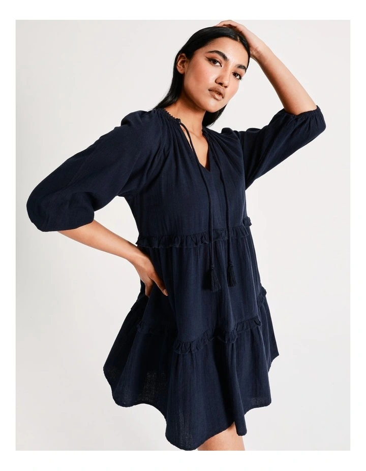 Deals π Vero Moda Line Frill Cotton Tunic In Navy Blazer π 4 Deals π Vero Moda Line Frill Cotton Tunic In Navy Blazer π - Image 2
